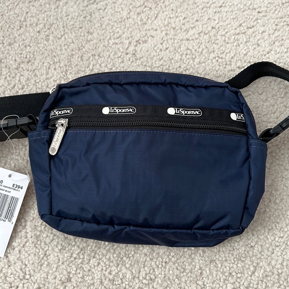 Lesportsac Convertible Crossbody Bag or Fanny Bag Bag Deep Blue.